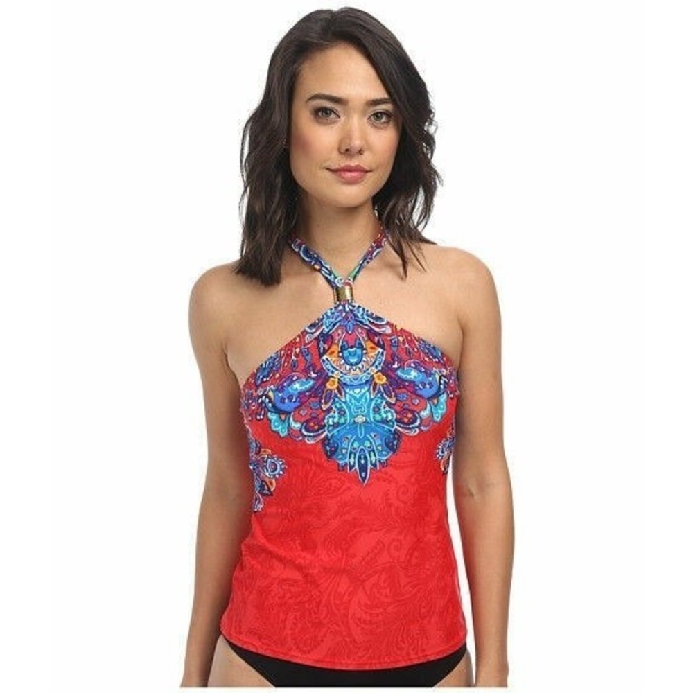 NWOT Ralph Lauren 6 Halter Bandeau Tankini Scarf Swim Top Sample 128446
